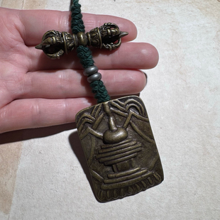西藏手工天铁金属佛牌吊坠复古做旧腰牌挂件古玩挂件饰品