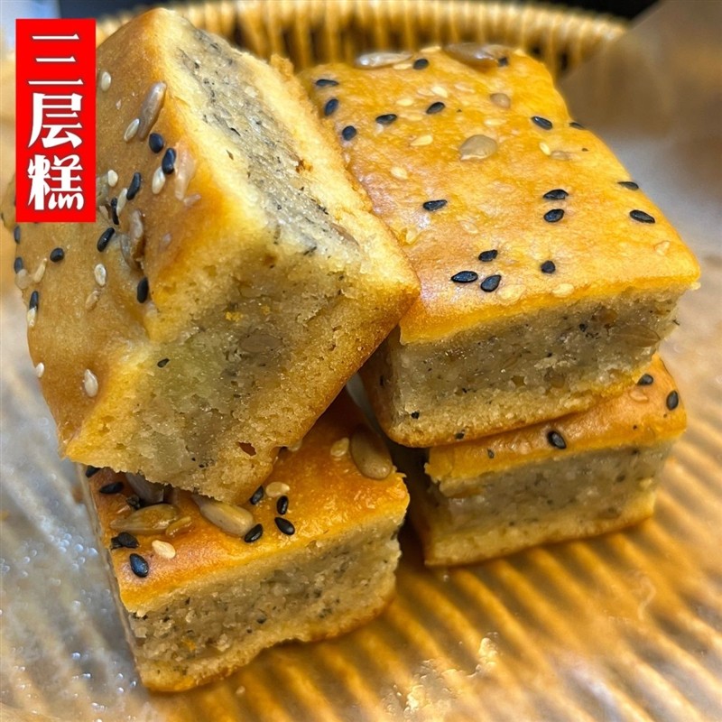 老式福建特产纯手工传统中式糕点心三层糕芝麻糕网红零食早餐美味