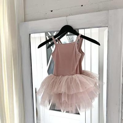 Dolly26ss春夏新款女童丝绒连体舞蹈裙星月纱裙公主裙蓬蓬裙