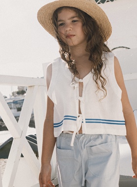 Tiny cottons26ss早春儿童休闲背心轻薄女童可爱背心