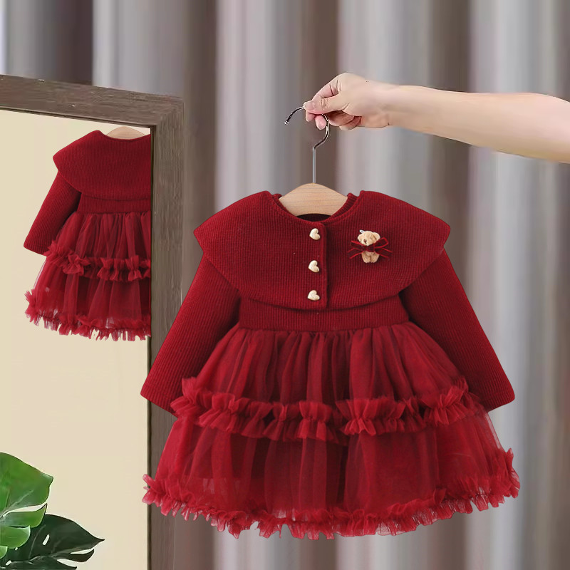 女童公主裙秋冬装新款洋气冬装