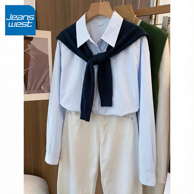 KCV真维斯披肩衬衫外套女2026年春秋新款设计感宽松休闲气质衬衣,女装/女士精品,衬衫,淘宝优惠券,粉丝福利购,淘宝优惠卷