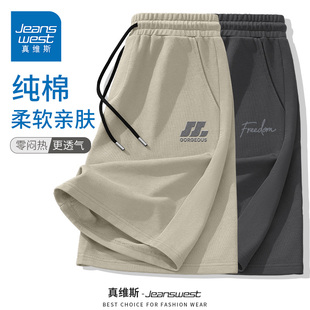男夏季 休闲五分裤 薄款 子男外穿中裤 宽松运动裤 GV真维斯纯棉短裤
