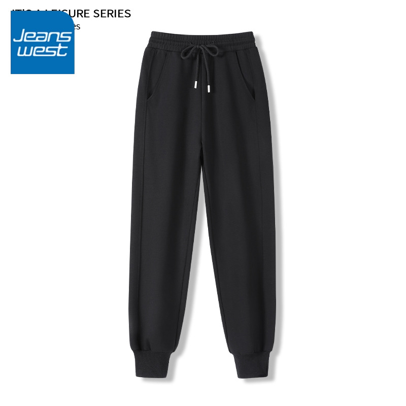 真维斯螺纹束脚裤女2025新款