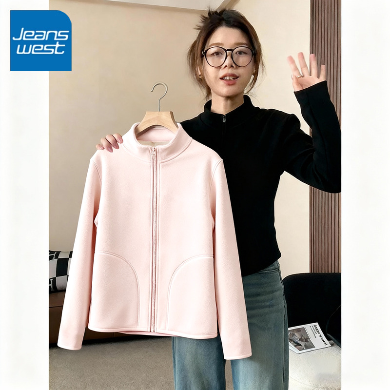 真维斯女加绒修身外套2025冬季新款