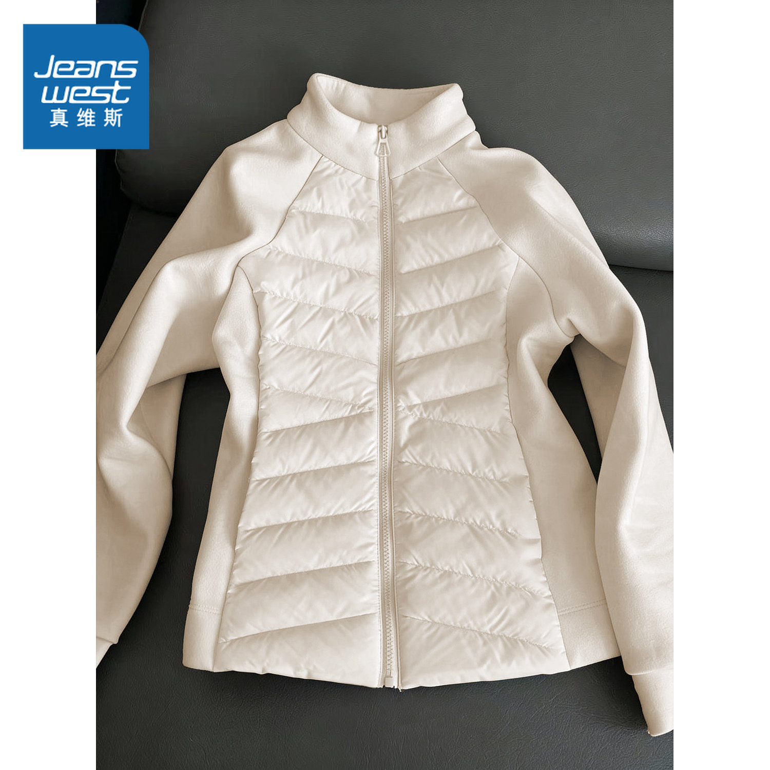 NOW真维斯轻薄夹棉外套女2026新款秋冬羽绒服冲锋衣内胆修身开衫,女装/女士精品,短外套,淘宝优惠券,粉丝福利购,淘宝优惠卷