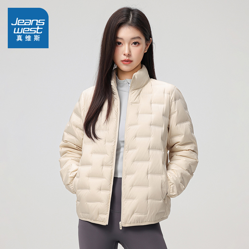 简约通勤立领薄款羽绒服女款外套