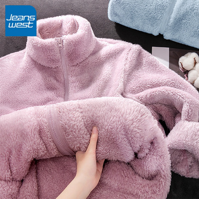 KV真维斯紫色摇粒绒外套女秋冬2025新款毛绒抓绒上衣加绒加厚卫衣