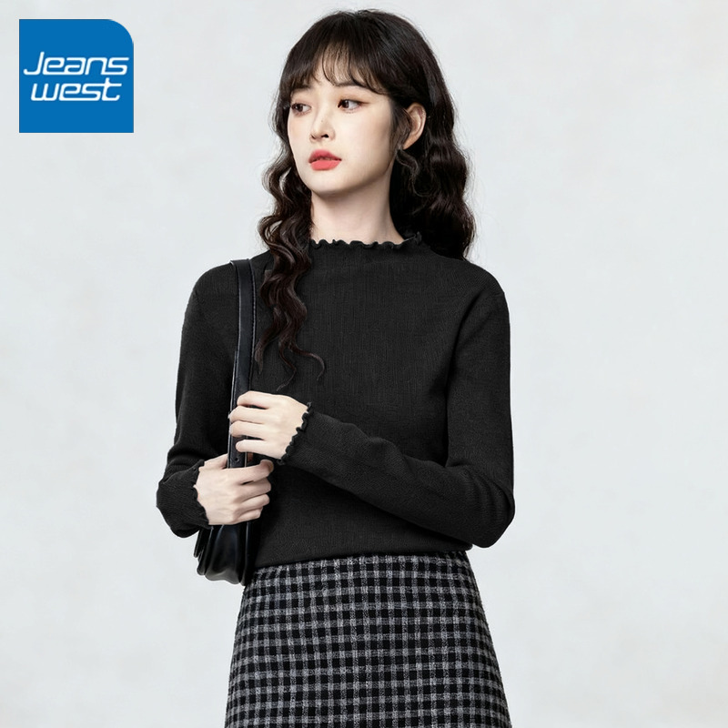 真维斯木耳边打底衫女2025新款