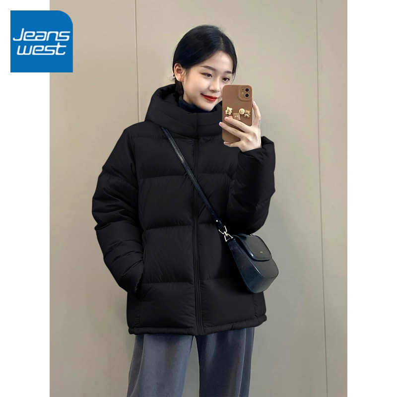 真维斯连帽棉服女2025新款