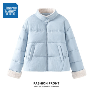 韩版 NOW真维斯立领短款 冬季 2025新款 保暖棉袄夹棉外套女 棉服女款