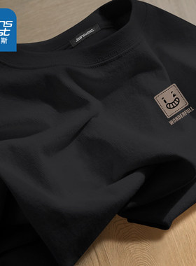 NN真维斯短袖t恤男2026新款黑色宽松纯棉亲肤上衣青少年夏季半袖