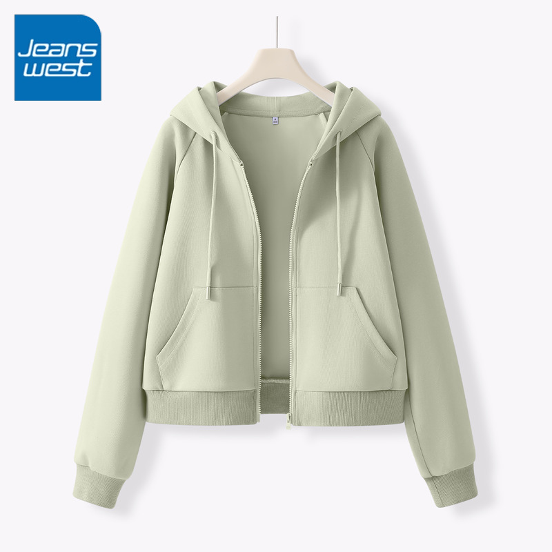 真维斯2025新款休闲短款连帽卫衣