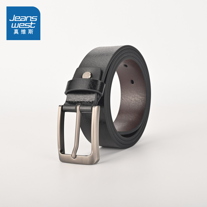 ST真维斯男装2025秋季新款 商务休闲百搭真皮皮带男士针扣腰带