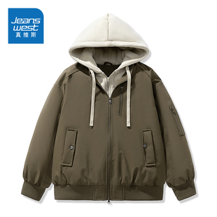 棉衣冬装 N5真维斯棉服男款 加厚保暖假两件情侣装 冬季 外套 2025新款