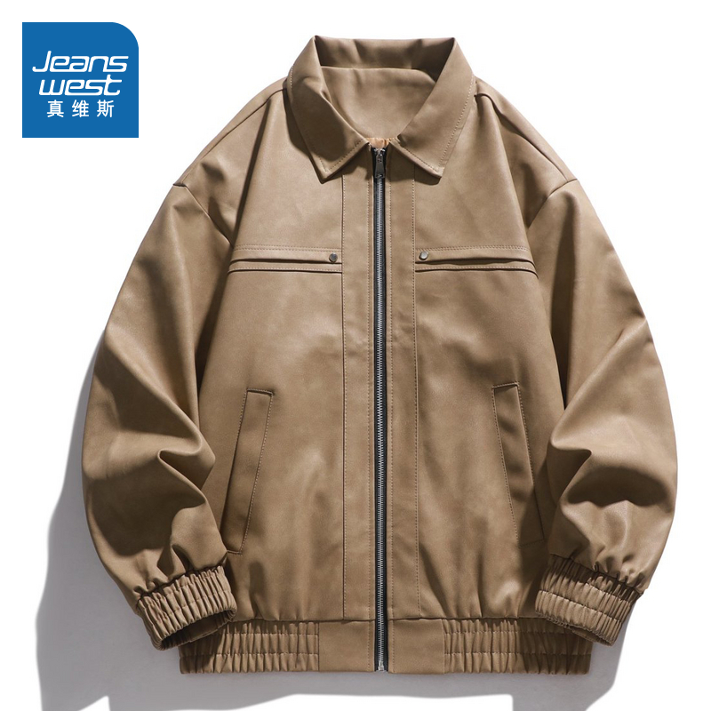 真维斯男装轻奢PU皮衣外套
