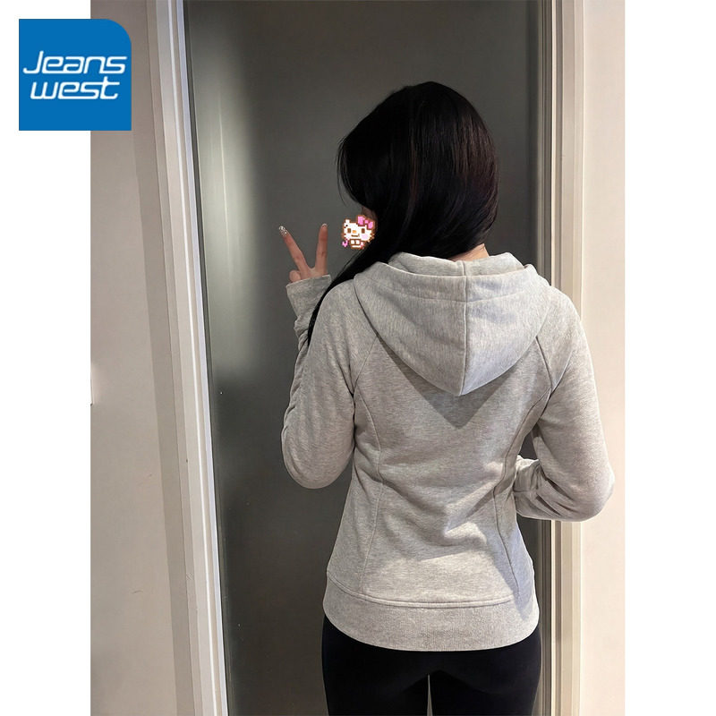 KCV真维斯休闲风拉链连帽卫衣开衫女春新款小个子修身外套上衣女,女装/女士精品,卫衣/绒衫,淘宝优惠券,粉丝福利购,淘宝优惠卷