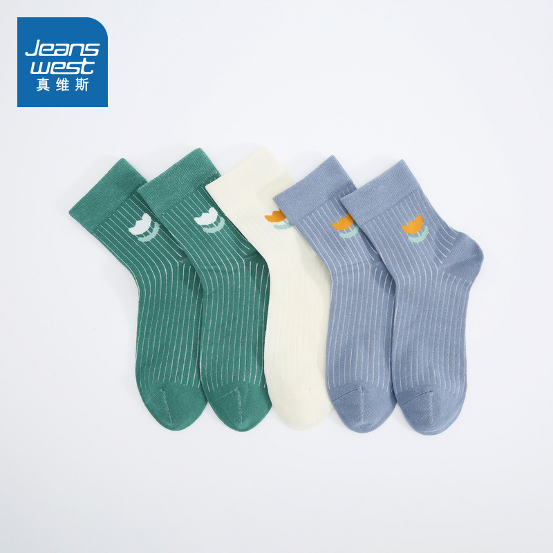 简约休闲微弹潮流女款长袜（5双