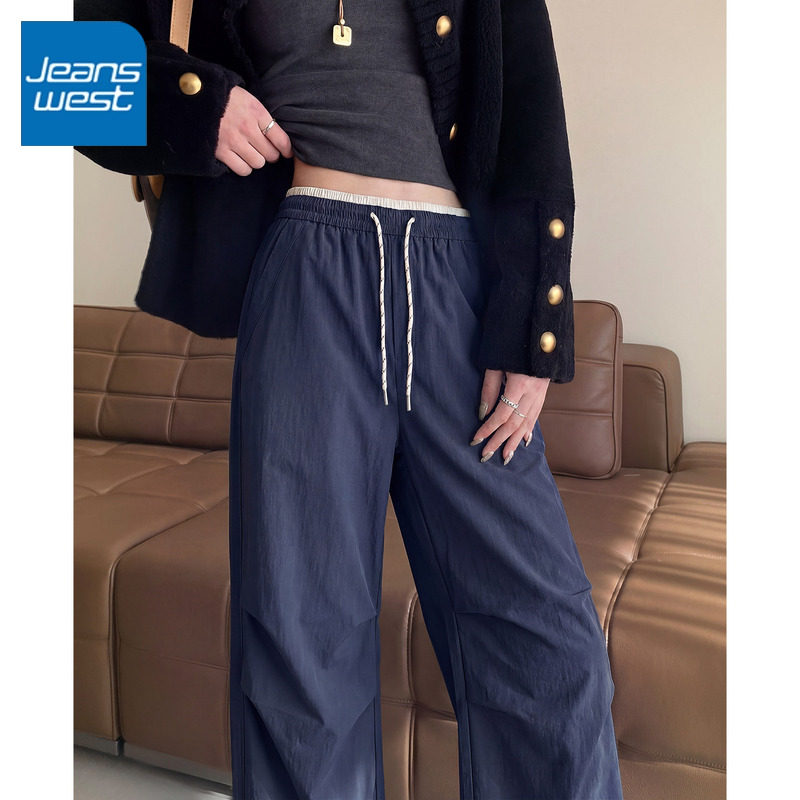 KCV真维斯运动裤子女春秋2026新款宽松卫裤小个子休闲直筒阔腿裤,女装/女士精品,休闲裤,淘宝优惠券,粉丝福利购,淘宝优惠卷