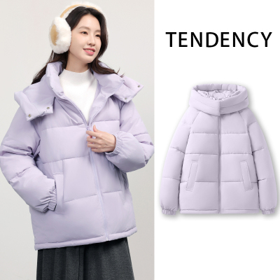 真维斯紫色洋气轻薄小棉袄女