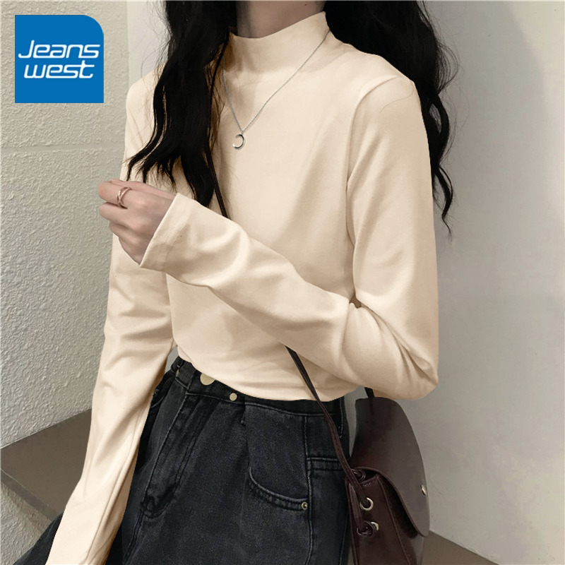 真维斯半高领打底衫女2025年新款