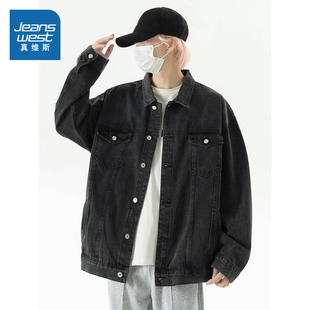 潮牌时尚 新款 复古水洗ins宽松牛仔外套男 2025秋季 KF真维斯男装