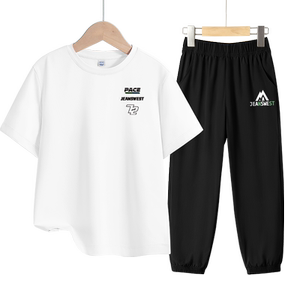 KX真维斯男童套装夏季儿童2024新款速干夏装男大童薄款冰丝运动服