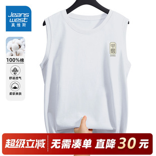 GV真维斯背心男款圆领2026年新款夏季男士坎肩运动宽松篮球服男C