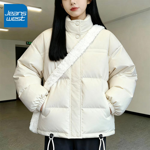 真维斯立领短羽绒服女2025新款