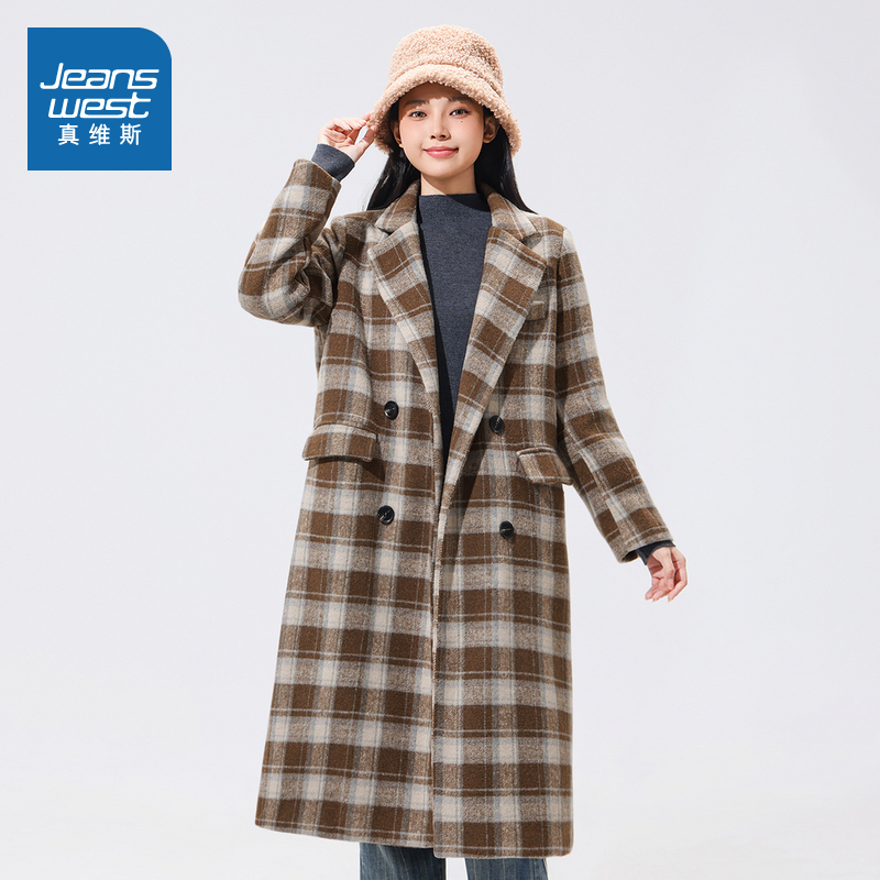 真维斯女装简约潮流毛呢外套