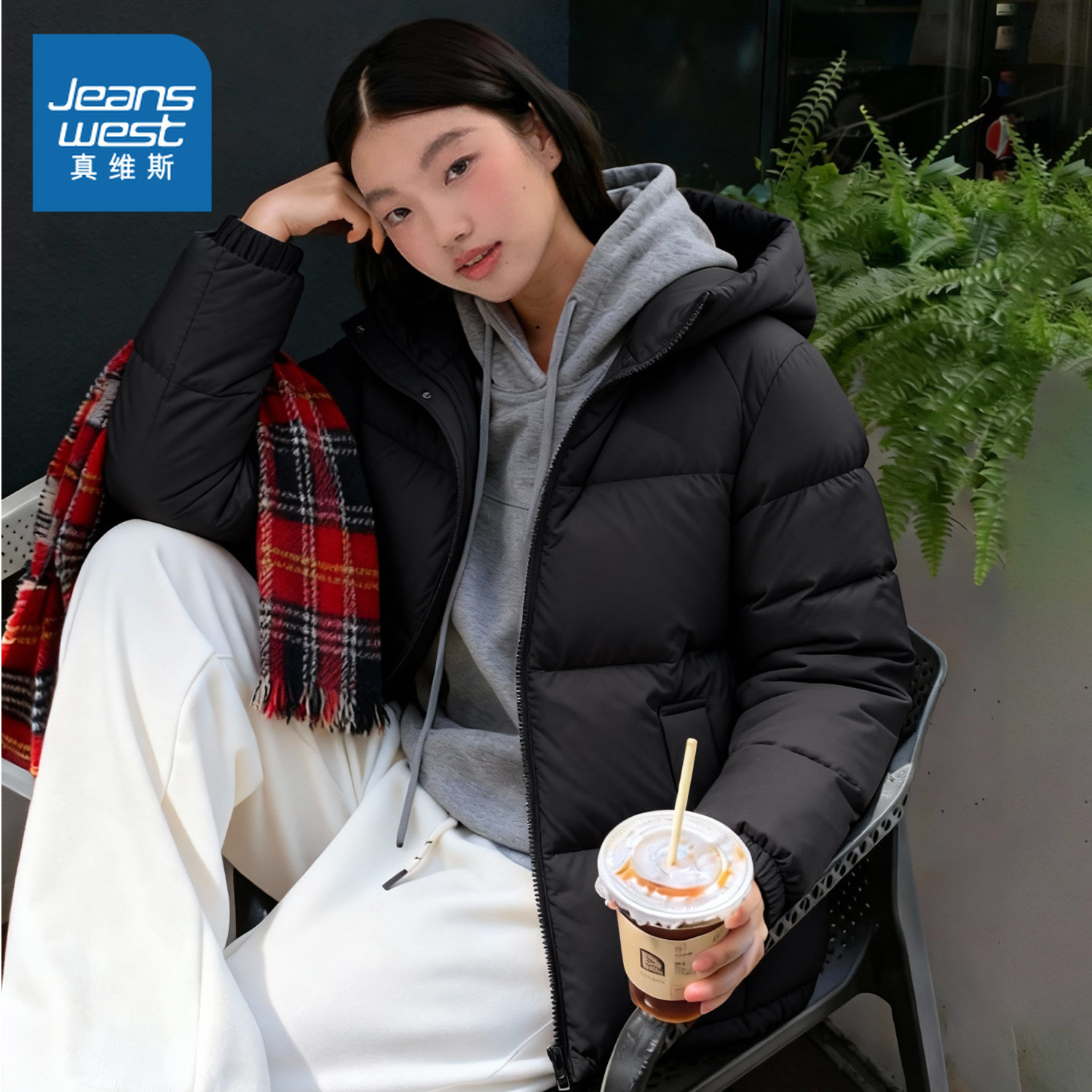 真维斯短款羽绒服女冬韩系