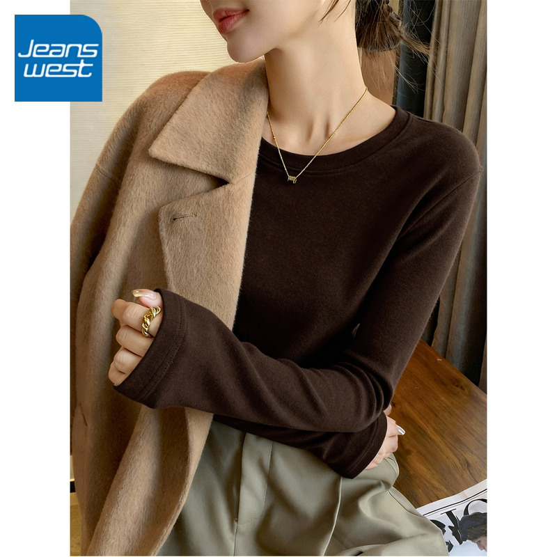 真维斯咖色打底衫2025新款内搭