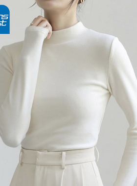 NOA真维斯薄绒打底衫女2025新款秋冬季外穿内搭上衣半高领长袖t恤