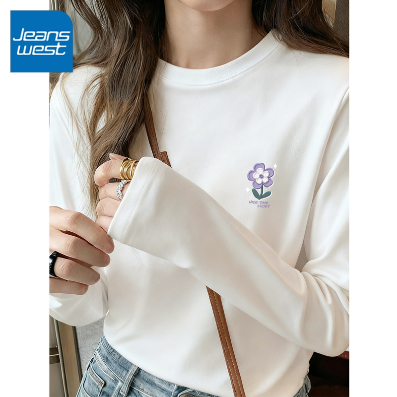 真维斯白色打底衫女2025新款内搭