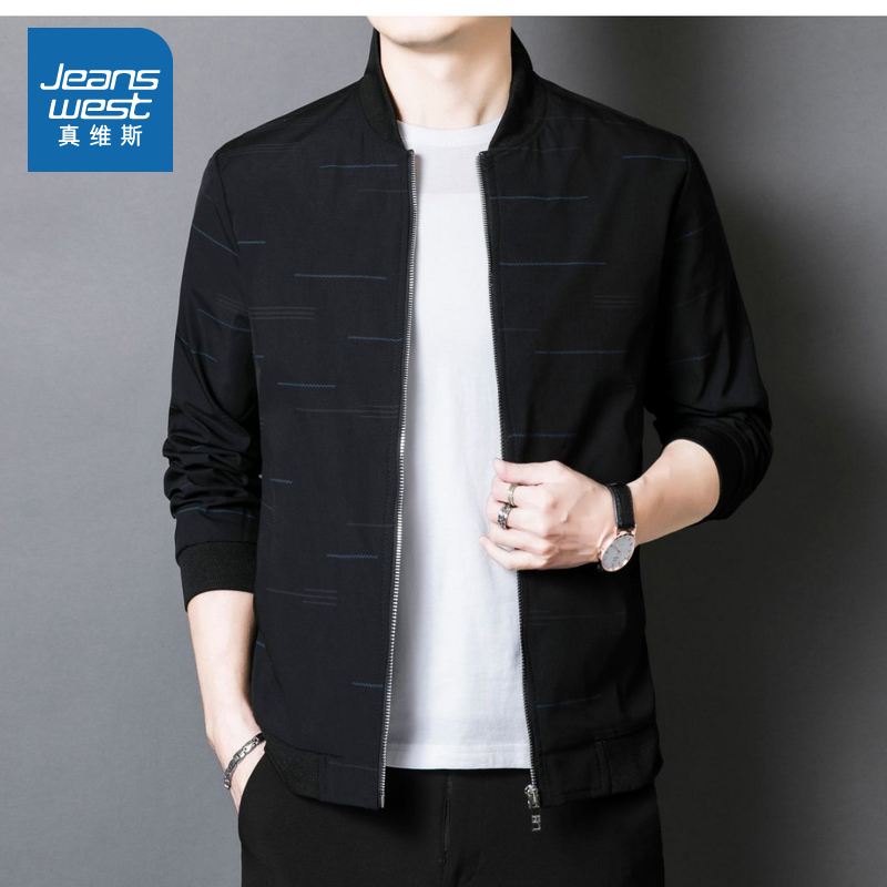 LR真维斯男装2025秋季新款韩版潮流棒球领男款休闲夹克外套上衣