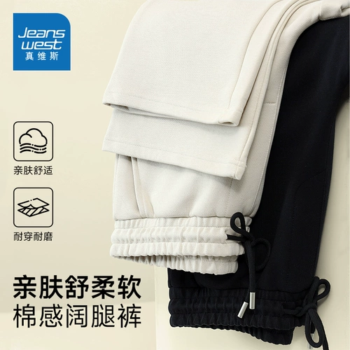 Осенние штаны, в американском стиле, свободный прямой крой