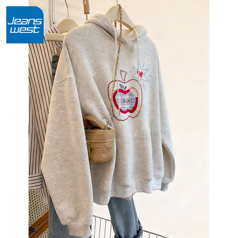 真维斯休闲连帽卫衣女2025新款