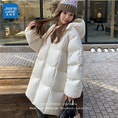 GL真维斯中长款棉服外套女小个子