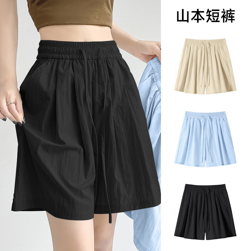 NOB真维斯青少年冰丝山本短裤女2025新款夏凉感外穿宽松休闲中