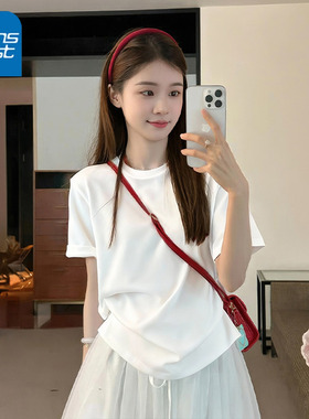 KV真维斯简约白色短袖T恤女夏季2026年新款百搭宽松学生上衣女装