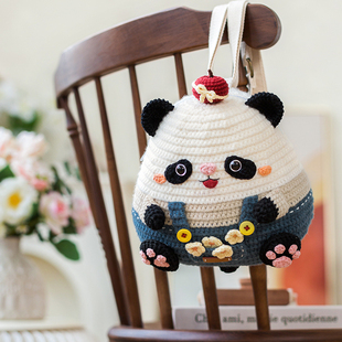 新妈咪手作萌仔双肩包手工编织自制diy钩针包包材料包毛线团