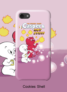 casper鬼马小精灵 手机壳亮面磨砂硬壳iPhoneX 67plus半全包