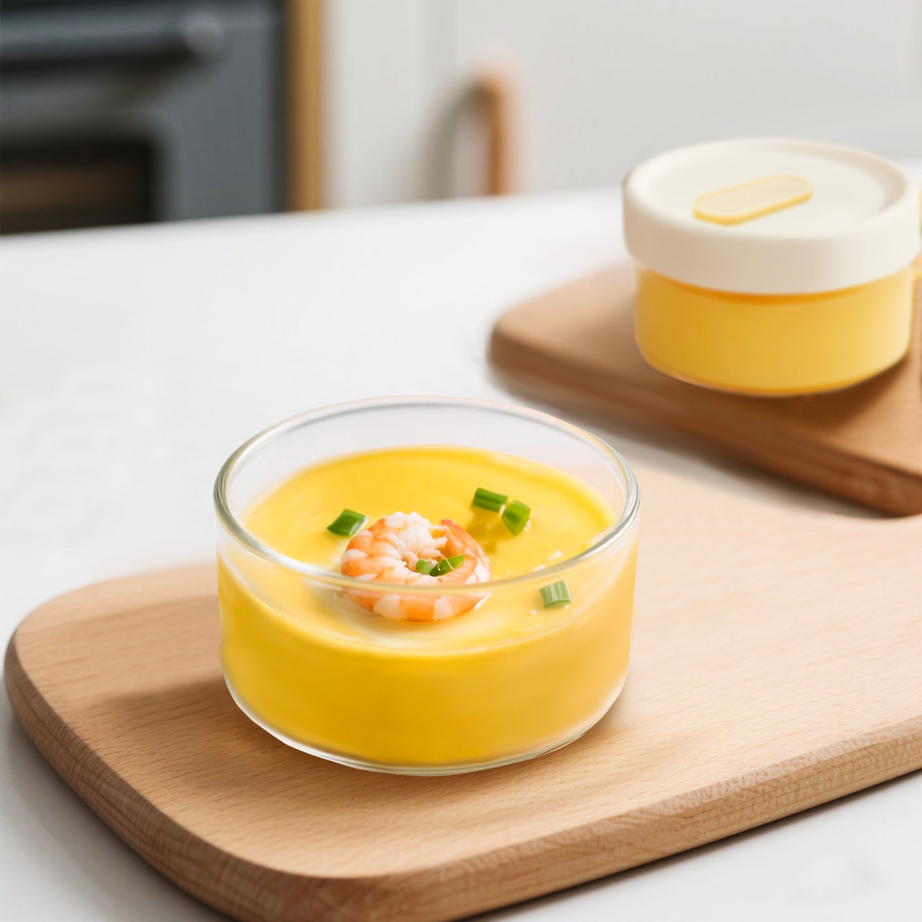 蒸蛋玻璃碗食品级硅胶盖宝宝辅食鸡蛋羹蒸碗婴儿专用小碗微波炖盅