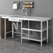 不锈钢水槽灶台架厨房案板置物架洗菜碗水池收纳整理储物煤气灶架