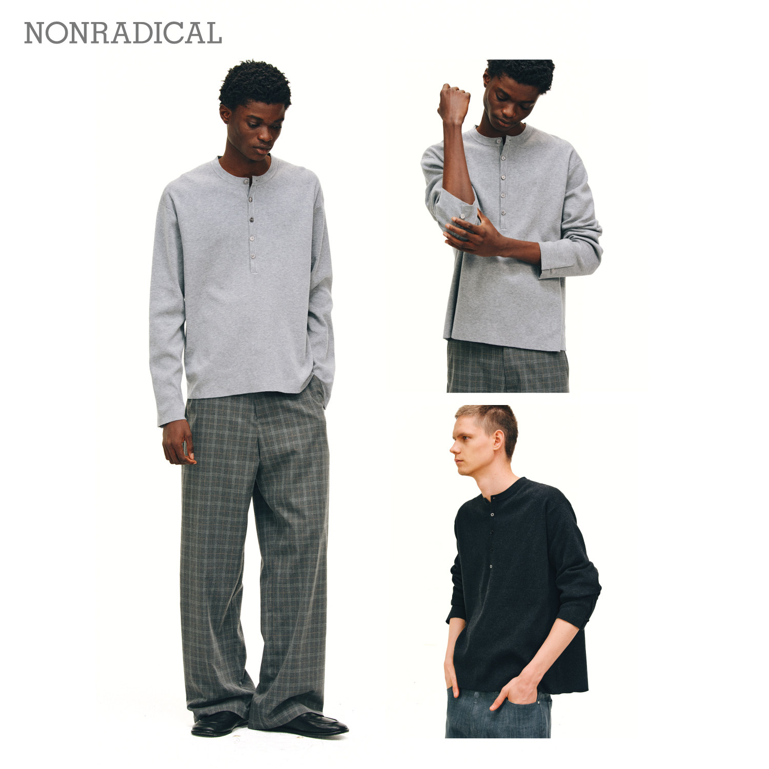 「羊毛针织」亨利领针织长袖T恤 NONRADICAL,男装,T恤,淘宝优惠券,粉丝福利购,淘宝优惠卷