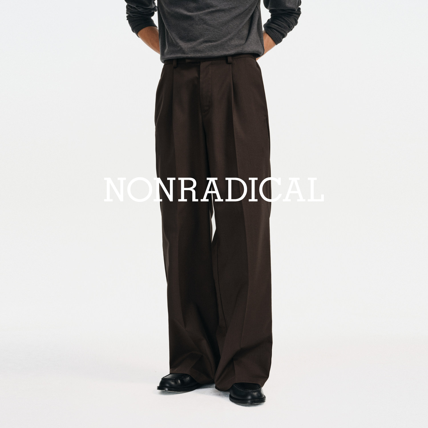 NONRADICAL 「澳洲美丽诺羊毛」可机洗羊毛中线西裤图片