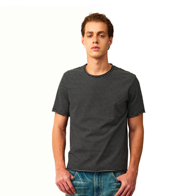 「纯棉条纹」卷边短袖T恤 NONRADICAL