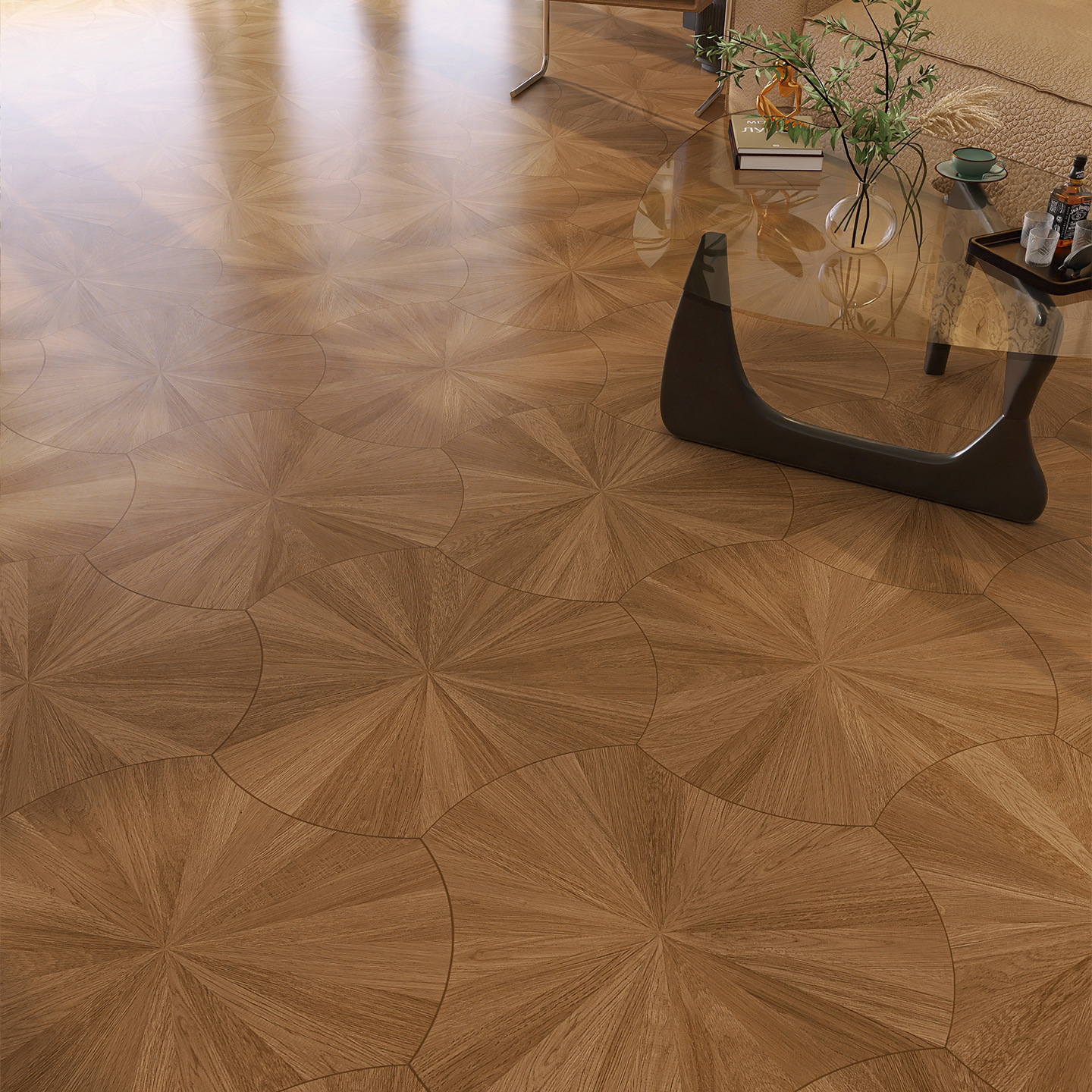 广东荷叶拼花木纹砖520x600地砖