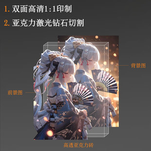 原神周边神里凌华高颜值亚克力吧唧砖谷子装饰摆件二次元生日礼物