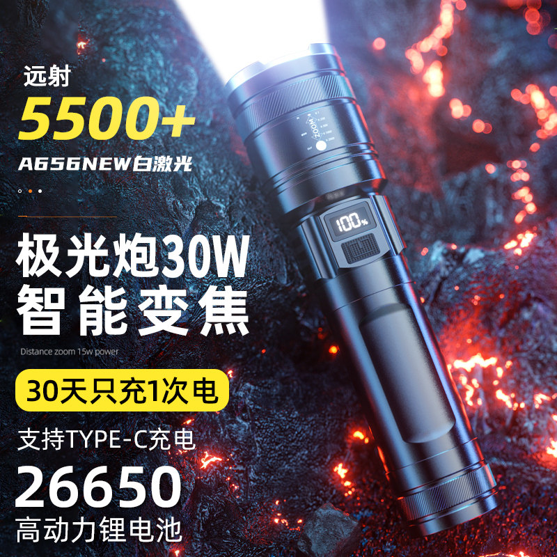 硕森超亮手电筒战术变焦远射强光大功率便携家用多功能led照明灯